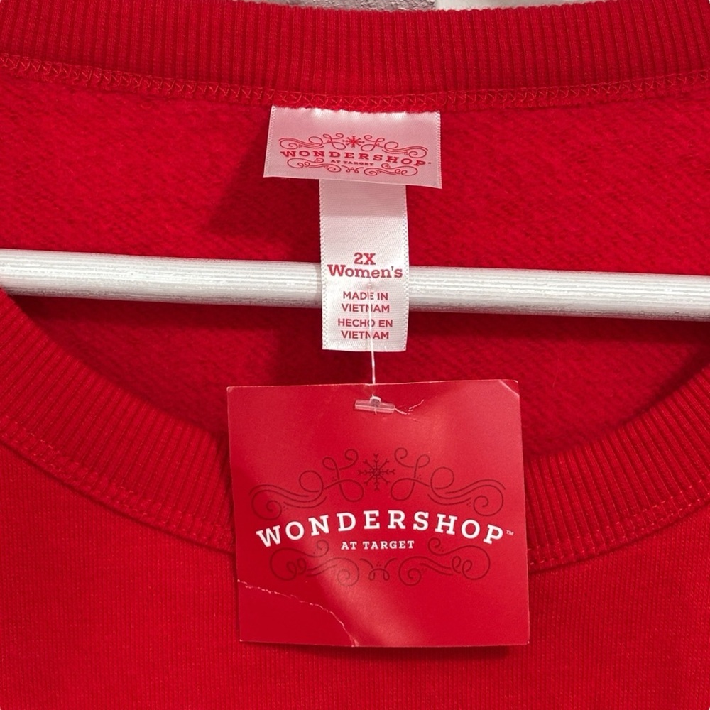 Merry & Bright Graphic Christmas Holiday Red Sweatshirt size 2X NWT Womens - Picture 6 of 11